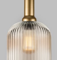 Image 5 of Long Glass Reeded Round Multi Pendant Light for High Ceiling