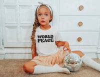 Image 2 of World Peace Natural Tee Neutral Girls Boys Toddler Kids Shirt 