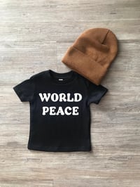 Image 2 of World Peace Black Shirt Neutral Boys Girls Top
