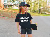 Image 1 of World Peace Black Shirt Neutral Boys Girls Top