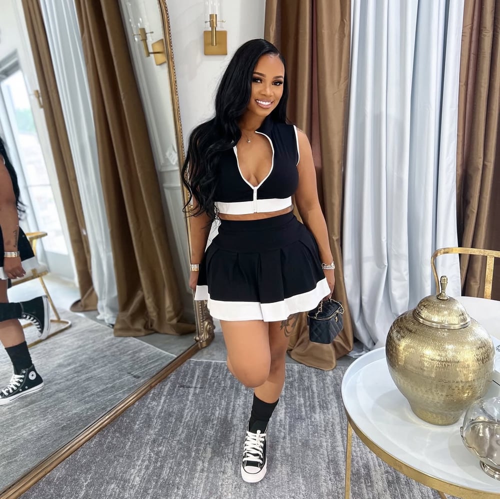 Image of GABBY SKIRT SET-black
