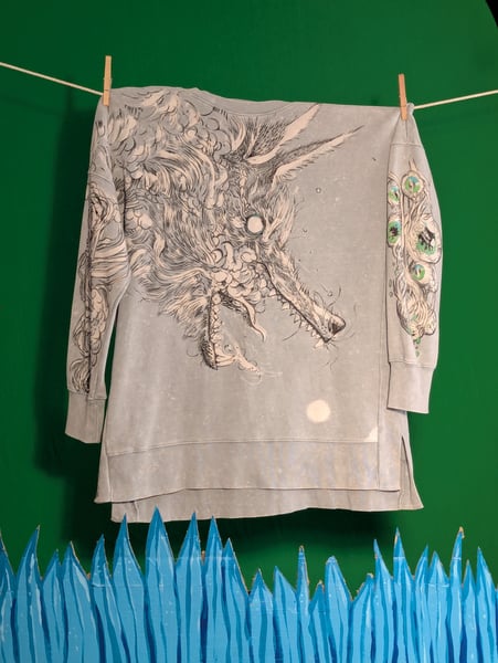 Image of Demon Dog Hand Drawn Sweatshirt size L 