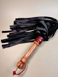 Image 1 of Long black Flogger With red accents