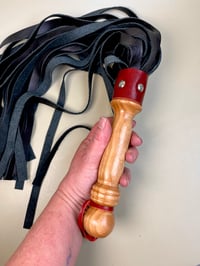 Image 3 of Long black Flogger With red accents