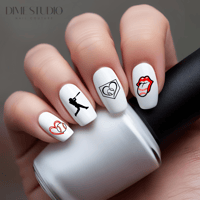 Image 1 of BLUE & RED STITCH BASEBALL NAIL DECALS 