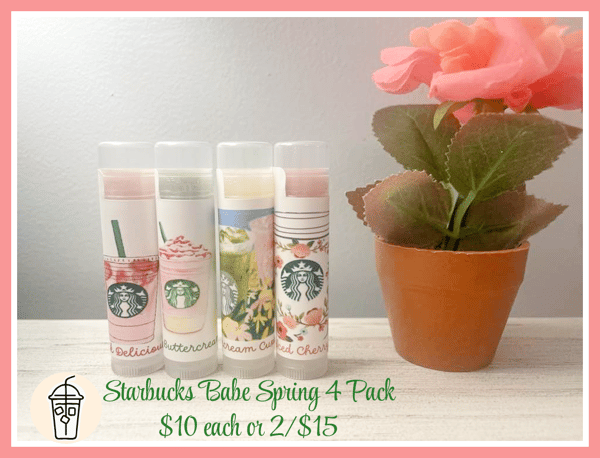 Image of Starbucks Babe Inspired Spring 4 Pack Lip Balm Gift Set
