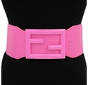 COLOR METAL F BUCKLE ELASTIC BELT
