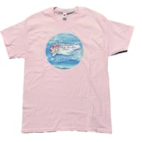 Image 2 of Light Pink Unisex OUTTATHINAIR Logo T-shirt