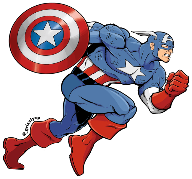 Captain America - Spot Gloss Sticker!
