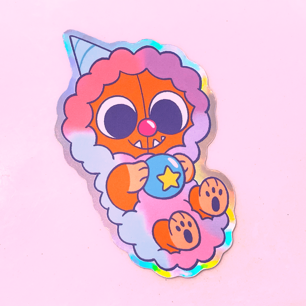 Image of Cotton Candaby (Clown Yarnaby) Sticker