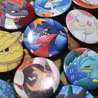 Image 1 of Mega + Shiny Mega Pokemon Pinback Buttons