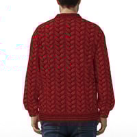 Image 4 of Jumbo Red Cable Knit Cardigan
