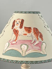 Image 3 of "The Cecilia" - Hand Painted Fabric Shade for a Table Lamp