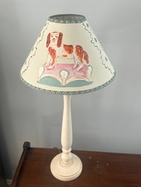 Image 4 of "The Cecilia" - Hand Painted Fabric Shade for a Table Lamp