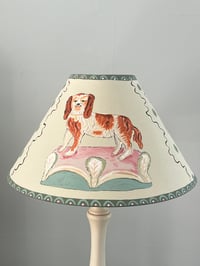 Image 2 of "The Cecilia" - Hand Painted Fabric Shade for a Table Lamp