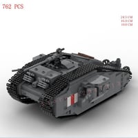 Image 1 of Military WW1 UK Army Equipment Britain MARK 1 Tank War Building Compatible with Lego