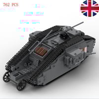 Image 2 of Military WW1 UK Army Equipment Britain MARK 1 Tank War Building Compatible with Lego