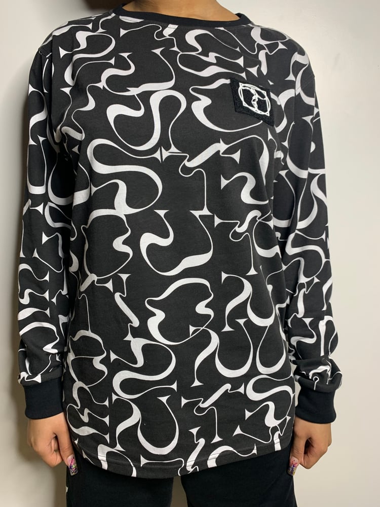 Image of Wave Long sleeves Black & white 