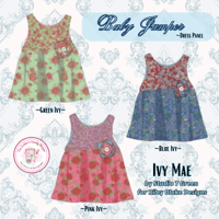 Image 2 of IVY MAE Baby Jumper Dress Panel by Studio T. Green for Riley Blake Designs