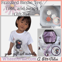 Image 1 of NEW!!! Frazzled Birdie Tee, Tote,  and Soaps Gift Set for Kids Teens Girls Purple and White