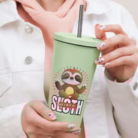 Image 2 of Yoga Sloth Vibes Ceramic Insulated Tumbler