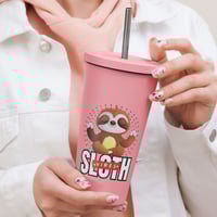 Image 3 of Yoga Sloth Vibes Ceramic Insulated Tumbler