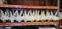 Image 3 of White Silk  flower small Vase Centerpieces , 5 inch x 5 inch vase 