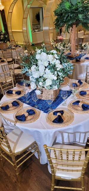 Image of Green and white flowers silk  centerpieces  40 cm 