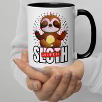 Image 1 of Yoga Sloth Vibes Ceramic Coffee Mug