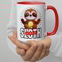 Image 4 of Yoga Sloth Vibes Ceramic Coffee Mug