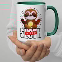 Image 3 of Yoga Sloth Vibes Ceramic Coffee Mug