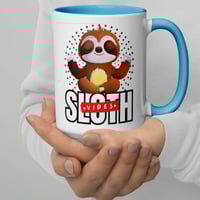 Image 2 of Yoga Sloth Vibes Ceramic Coffee Mug
