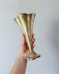 Image 1 of Vintage Brass Pedestal Vase