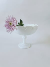 Image 3 of Vintage Footed Milk Glass Bowl