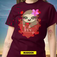 Image 7 of Heart Sloth Girl Unisex Shirt