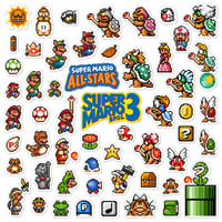 Image 1 of Super Mario Bros. 3 Super Mario All-Stars Sticker Set (55 Pieces)