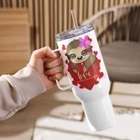 Image 2 of Heart Sloth Girl Travel Mug