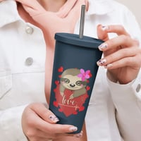 Image 3 of Heart Sloth Girl Insulated Tumbler