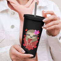Image 4 of Heart Sloth Girl Insulated Tumbler
