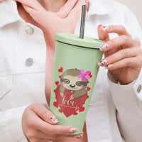 Image 2 of Heart Sloth Girl Insulated Tumbler