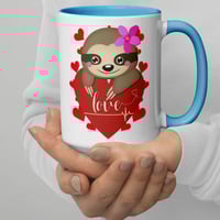 Image 2 of Heart Sloth Girl Ceramic Coffee Cup