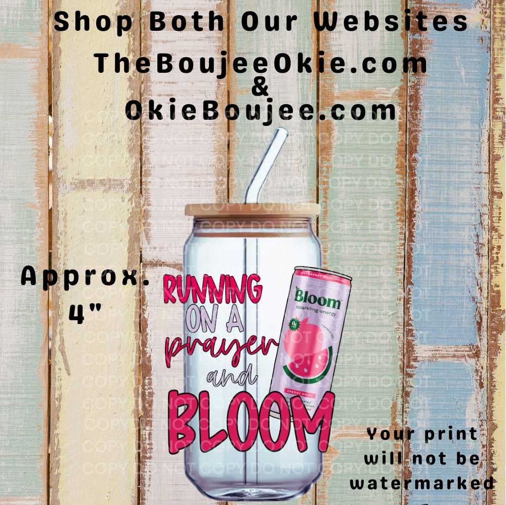 Image of Running On A Prayer And Bloom Double Sided Uv Dtf Decal D2131