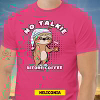 Image 4 of No Talkie Before Coffee Sloth Unisex T-shirt