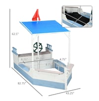 Image 14 of Hayden Pirate Ship Sandbox With Canopy