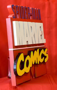Image 3 of Spider-Man Logo – Marvel Comics 3D Hand Crafted Wooden Wall Hanging Artwork.