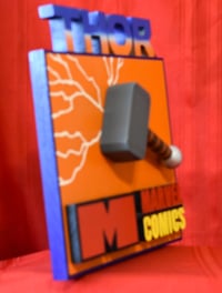 Image 2 of  Thor Logo – Marvel Comics 3D Hand Crafted Wooden Wall Hanging Artwork.