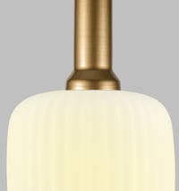 Image 3 of White Ribbed Glass Multi Pendant Light for Stairs