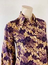 Image 2 of Vintage 1970s Jeff Banks Floral Print Balloon Sleeve Blouse