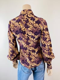 Image 4 of Vintage 1970s Jeff Banks Floral Print Balloon Sleeve Blouse