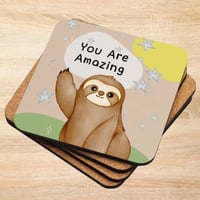 Sloth You Are Amazing Cork-back Coaster